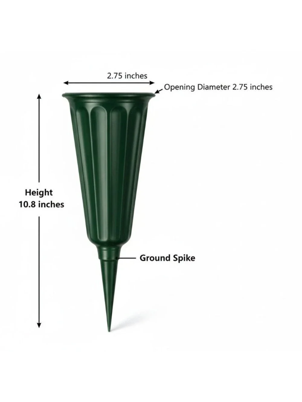 Green Cemetery Vase With Spike Set Of 2 Grave Flower Holder Memorial Vase Ground